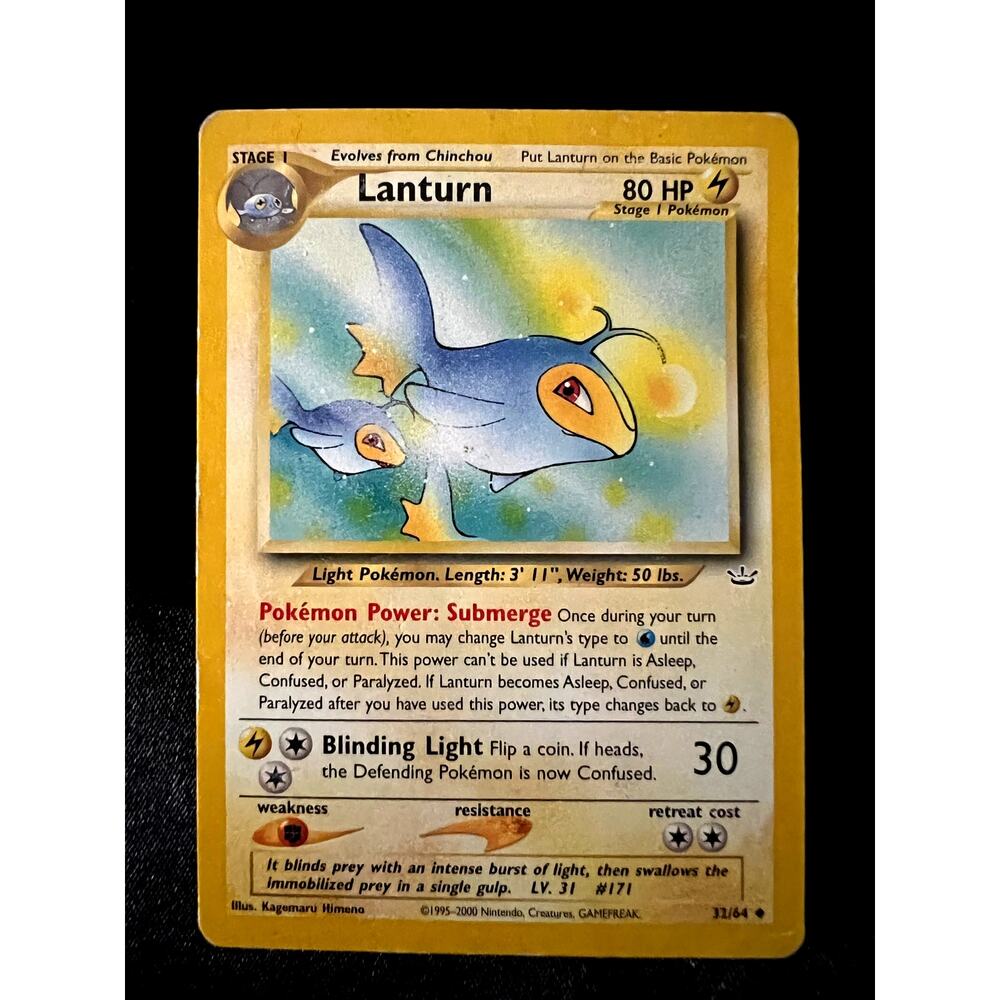VINTAGE POKÉMON NEO REVELATION LANTURN 32/64 VINTAGE WOTC 2000 NM/M